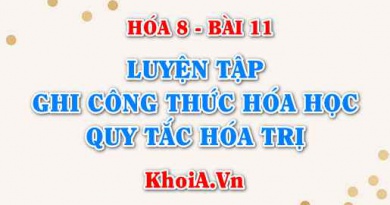 Luyện tập Cách ghi công thức hóa học, Hóa trị và cách tính hóa trị của nguyên tố - Hóa 8 bài 11